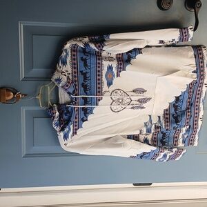 Women's Dreamcatcher Hoodie in Blue and White